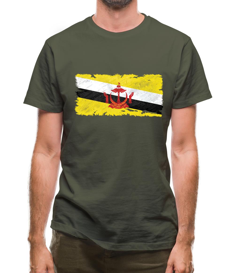 Brunei Grunge Style Flag Mens T-Shirt Brunei Grunge Style Flag Mens T-Shirt