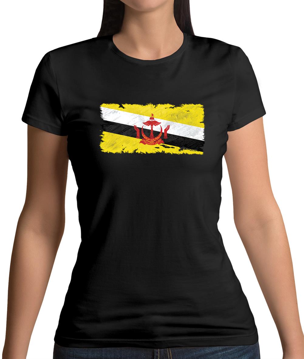 Brunei Grunge Style Flag Womens T-Shirt Brunei Grunge Style Flag Womens T-Shirt
