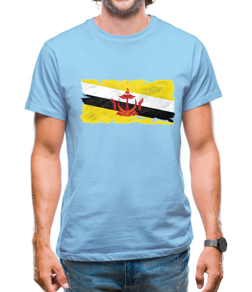 Brunei Grunge Style Flag Mens T-Shirt Brunei Grunge Style Flag Mens T-Shirt