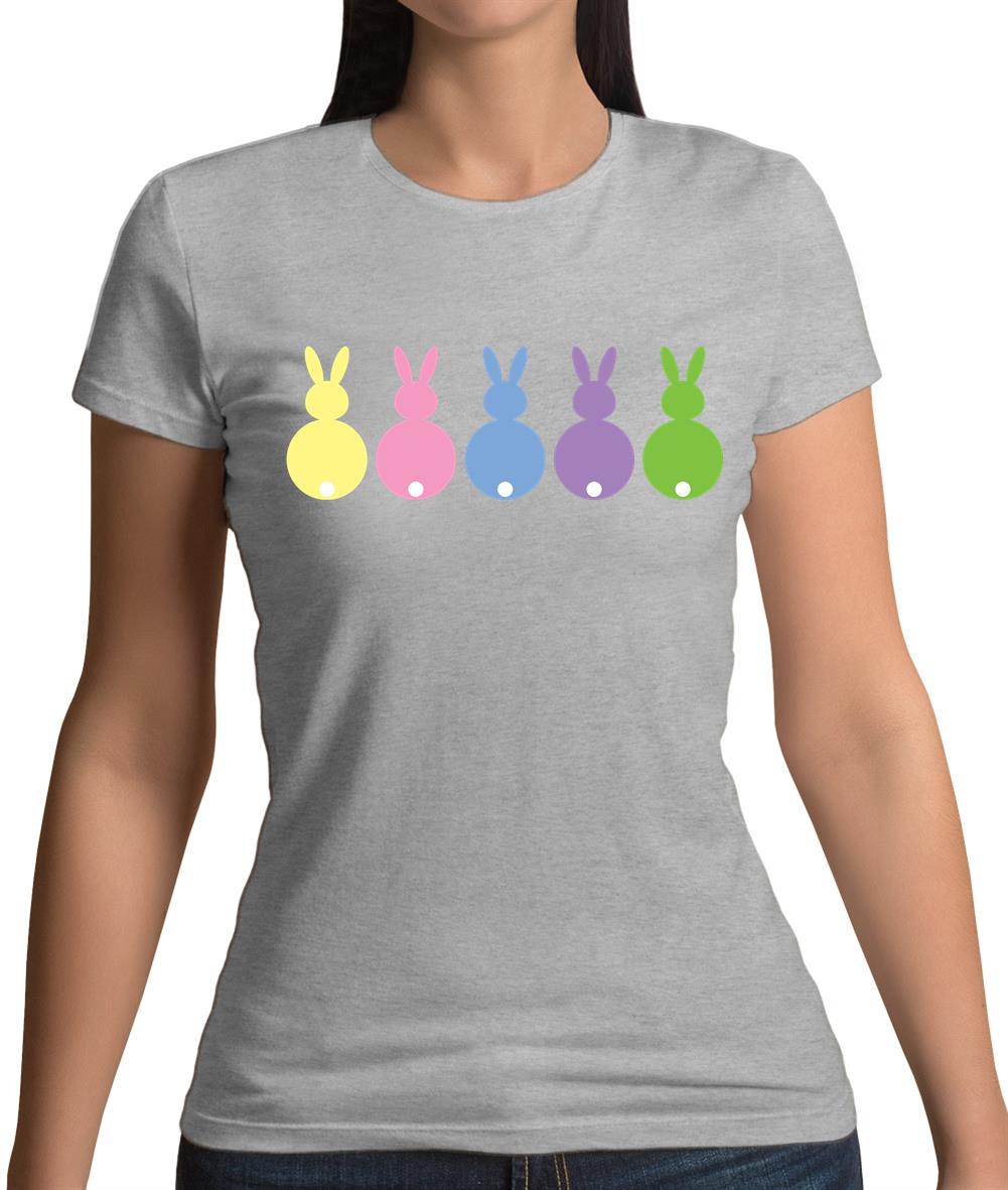 Multi Colour Easter Bunny's Womens T-Shirt Multi Colour Easter Bunny's Womens T-Shirt
