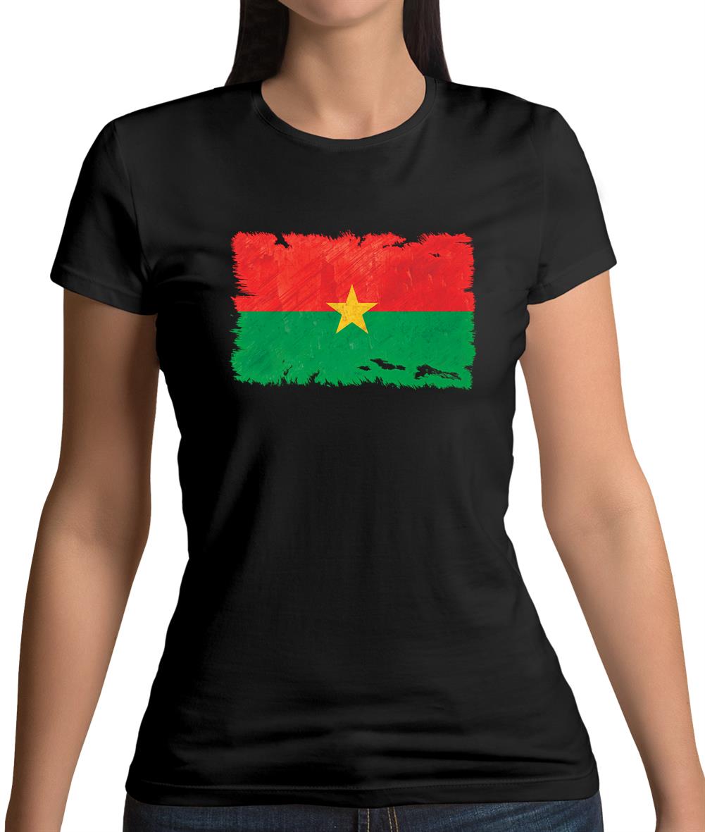 Burkina Faso Grunge Style Flag Womens T-Shirt Burkina Faso Grunge Style Flag Womens T-Shirt
