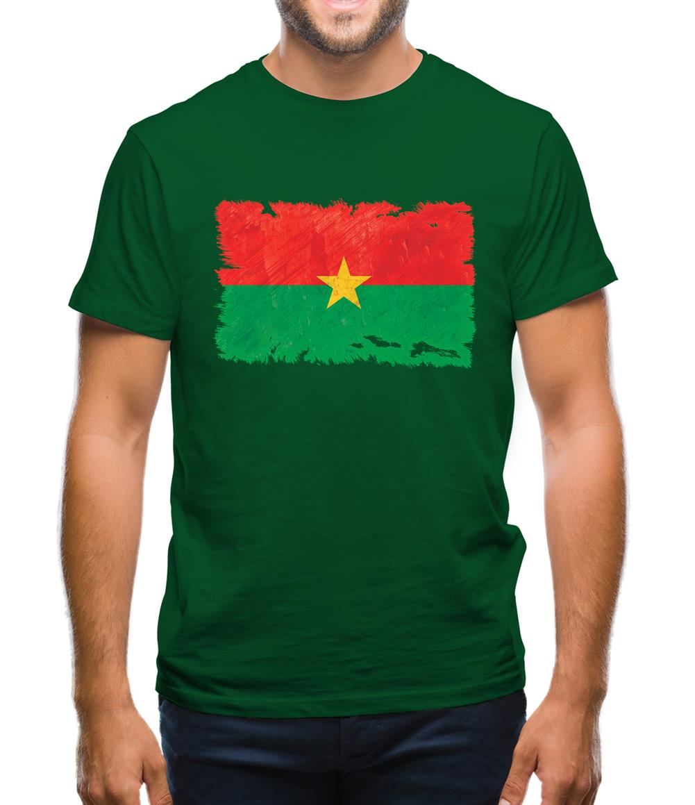 Burkina Faso Grunge Style Flag Mens T-Shirt Burkina Faso Grunge Style Flag Mens T-Shirt