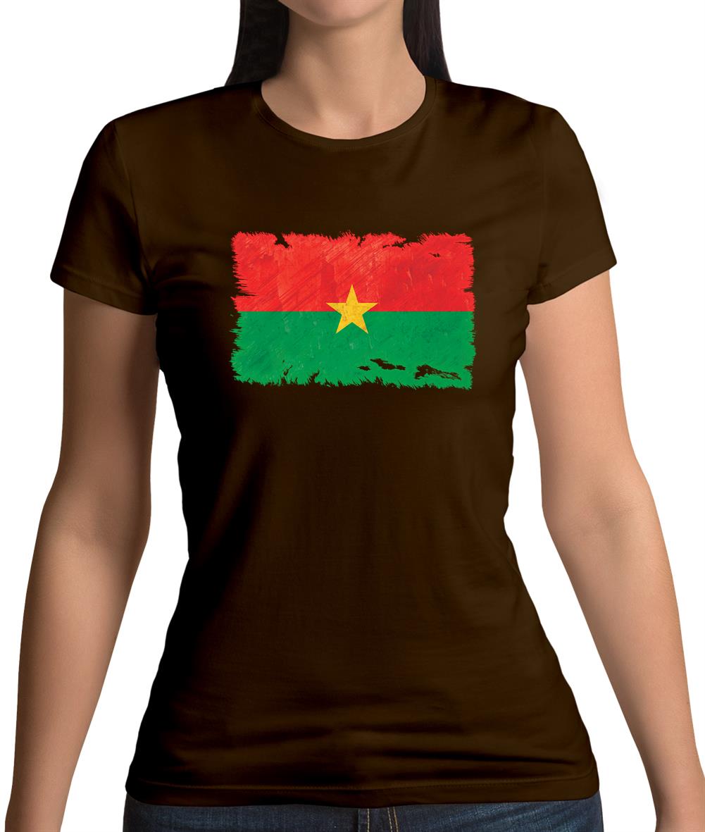 Burkina Faso Grunge Style Flag Womens T-Shirt Burkina Faso Grunge Style Flag Womens T-Shirt
