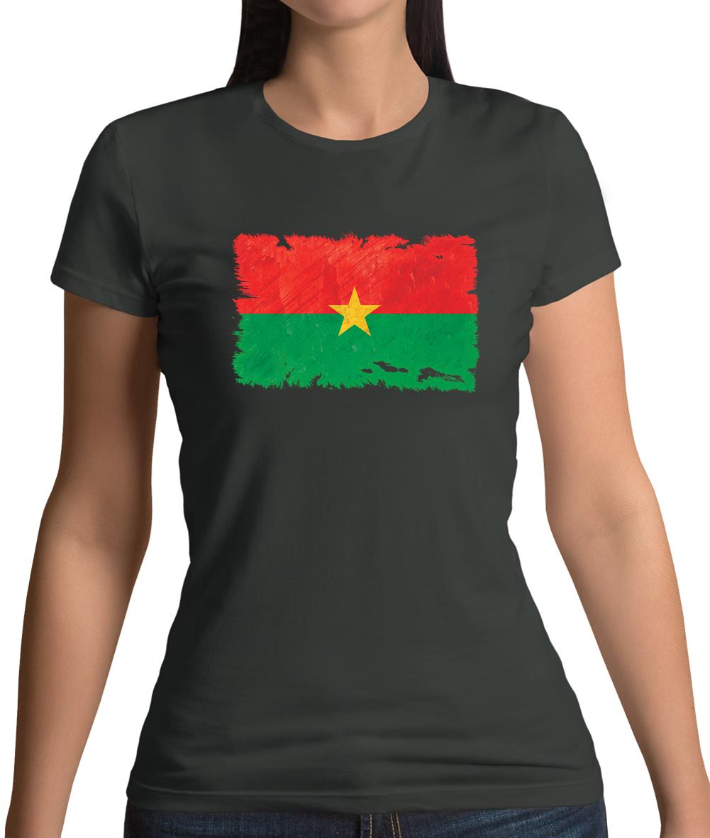 Burkina Faso Grunge Style Flag Womens T-Shirt Burkina Faso Grunge Style Flag Womens T-Shirt
