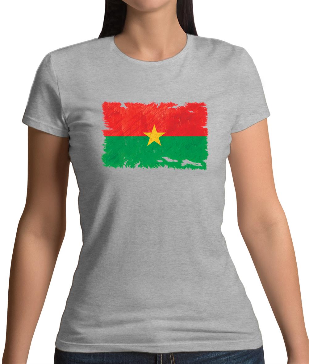 Burkina Faso Grunge Style Flag Womens T-Shirt Burkina Faso Grunge Style Flag Womens T-Shirt