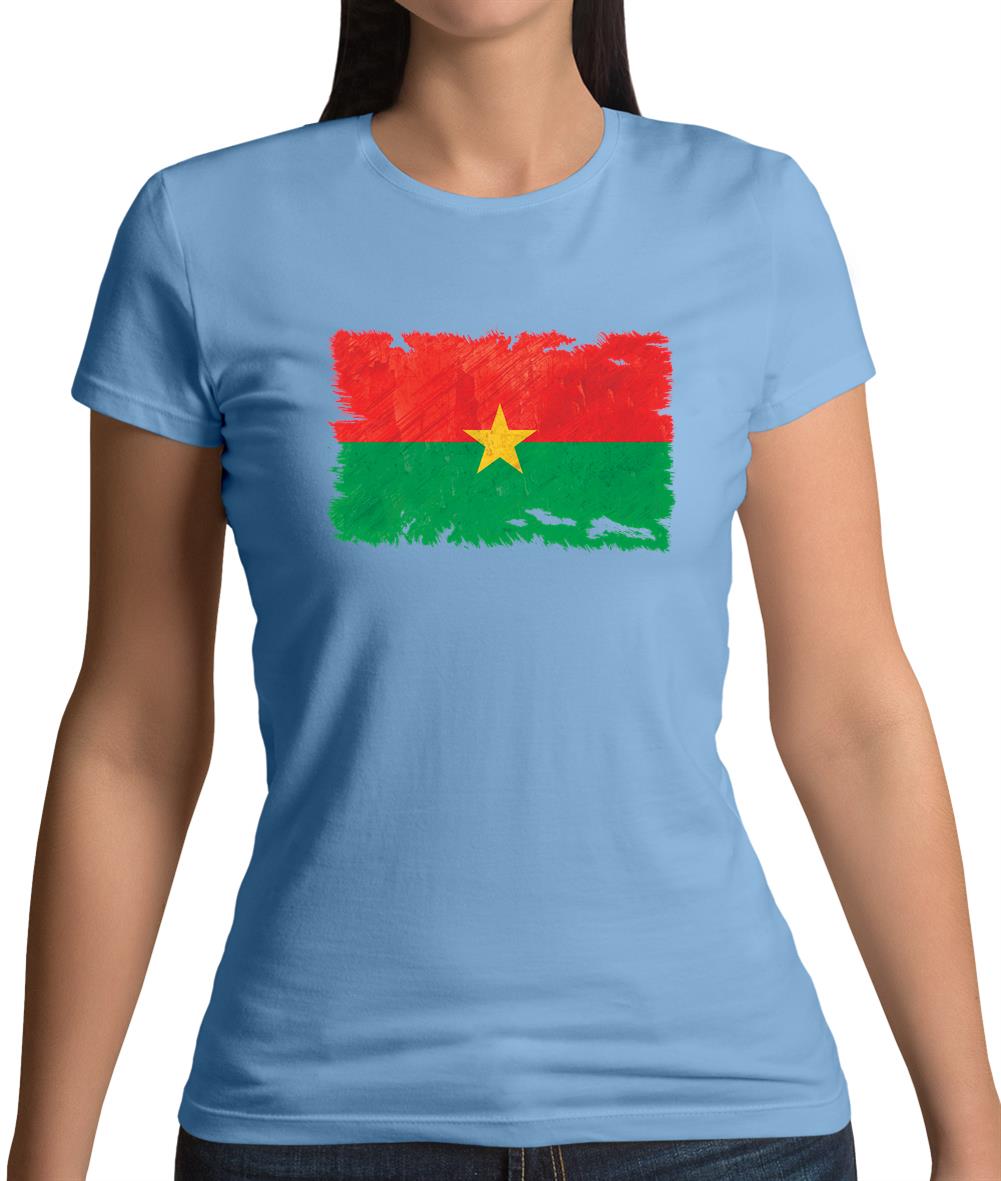 Burkina Faso Grunge Style Flag Womens T-Shirt Burkina Faso Grunge Style Flag Womens T-Shirt