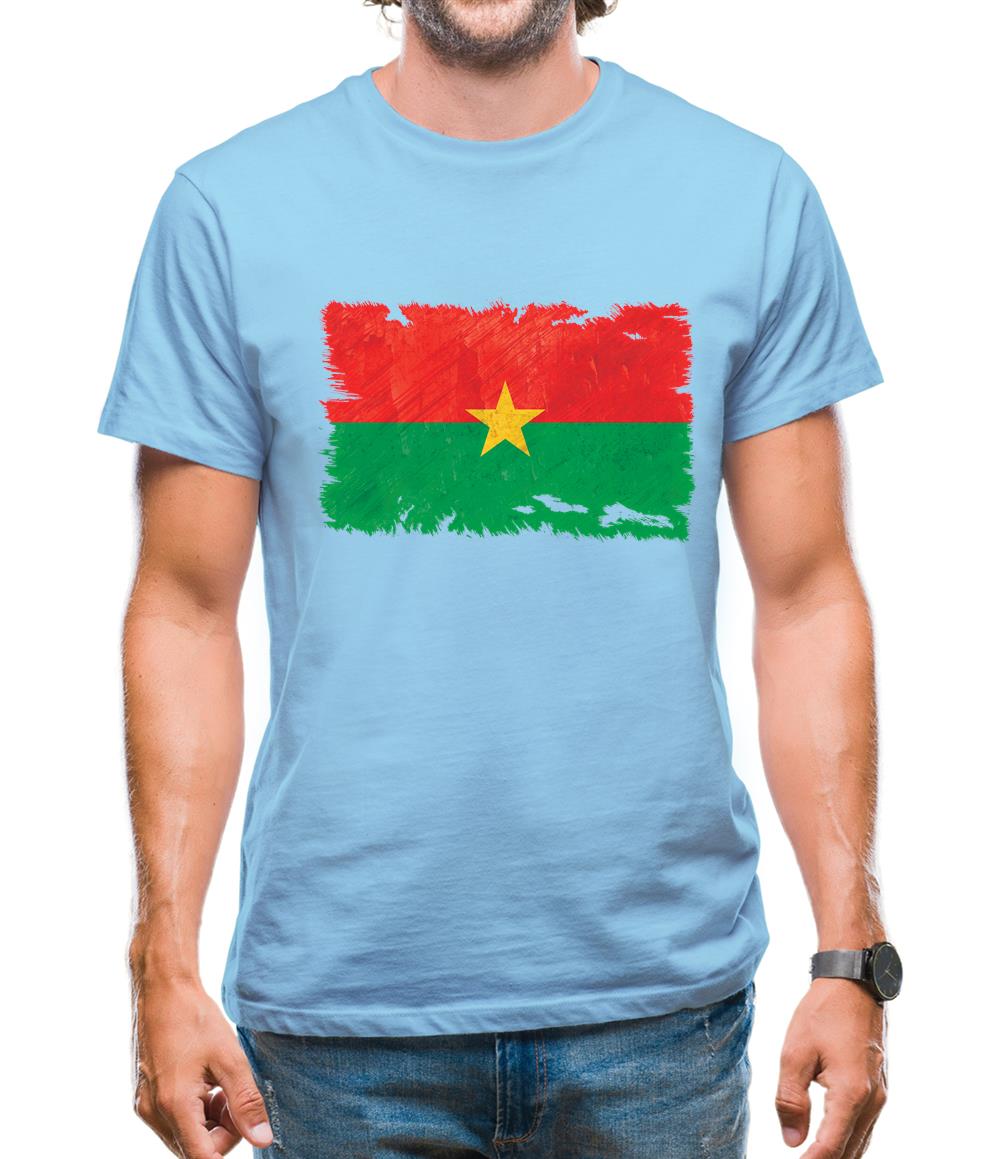 Burkina Faso Grunge Style Flag Mens T-Shirt Burkina Faso Grunge Style Flag Mens T-Shirt