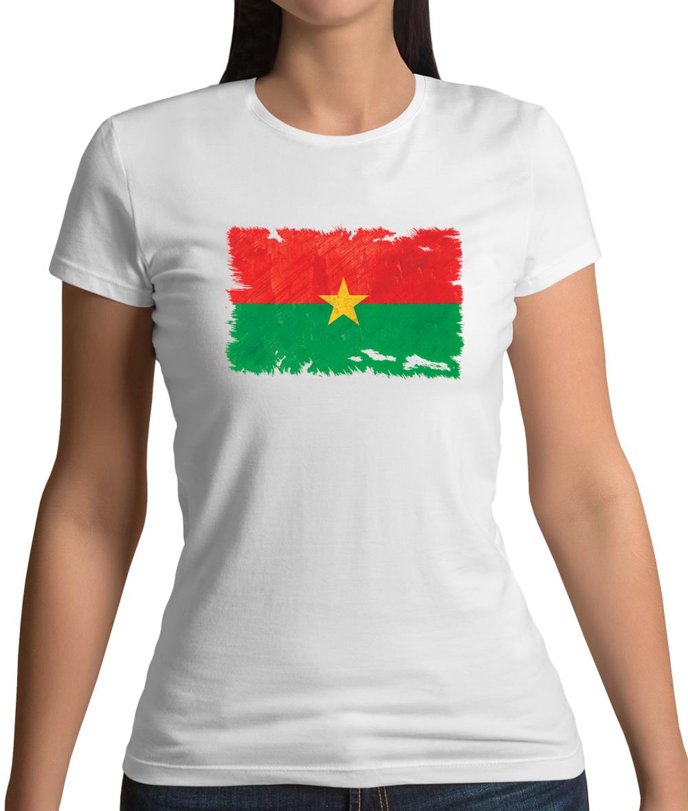 Burkina Faso Grunge Style Flag Womens T-Shirt Burkina Faso Grunge Style Flag Womens T-Shirt
