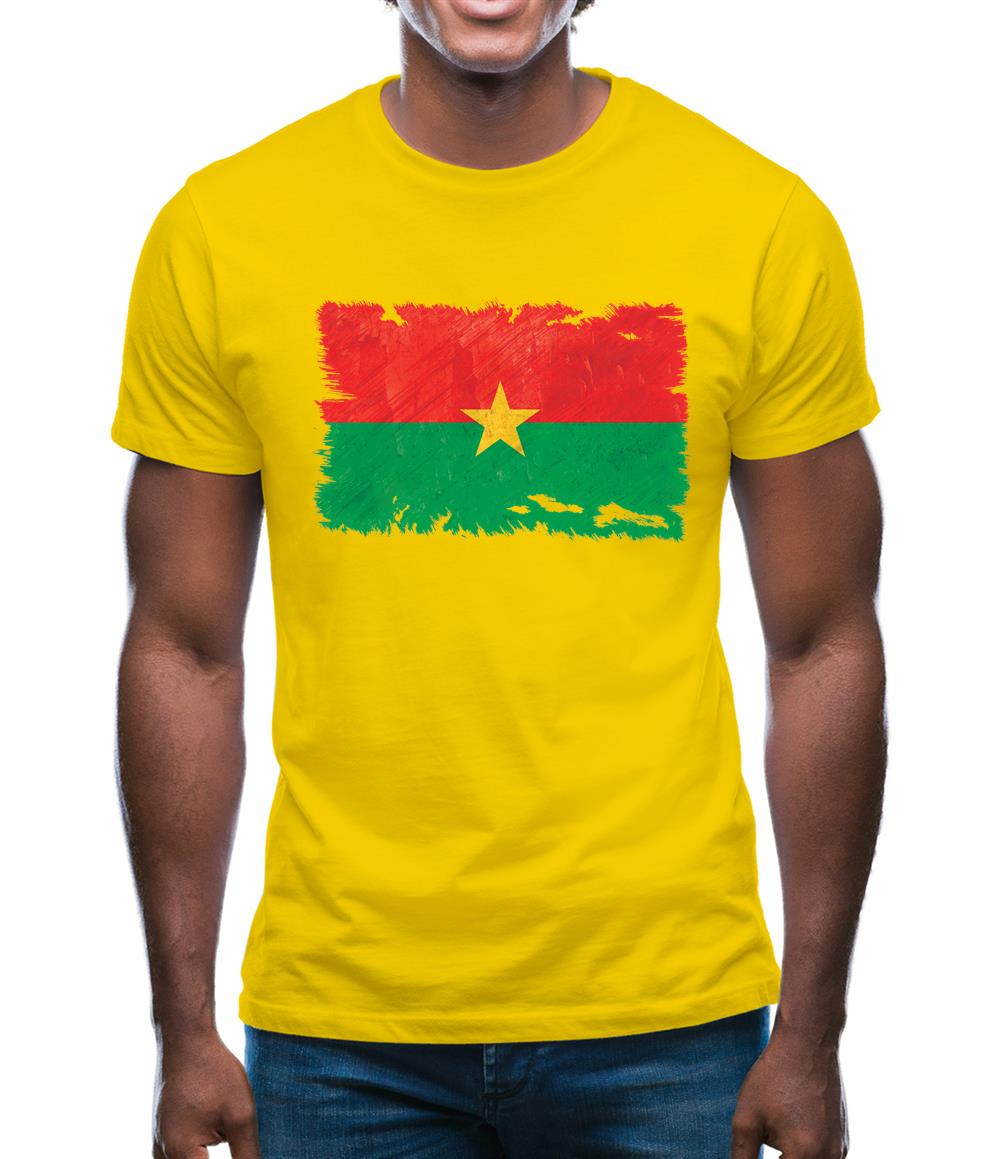 Burkina Faso Grunge Style Flag Mens T-Shirt Burkina Faso Grunge Style Flag Mens T-Shirt