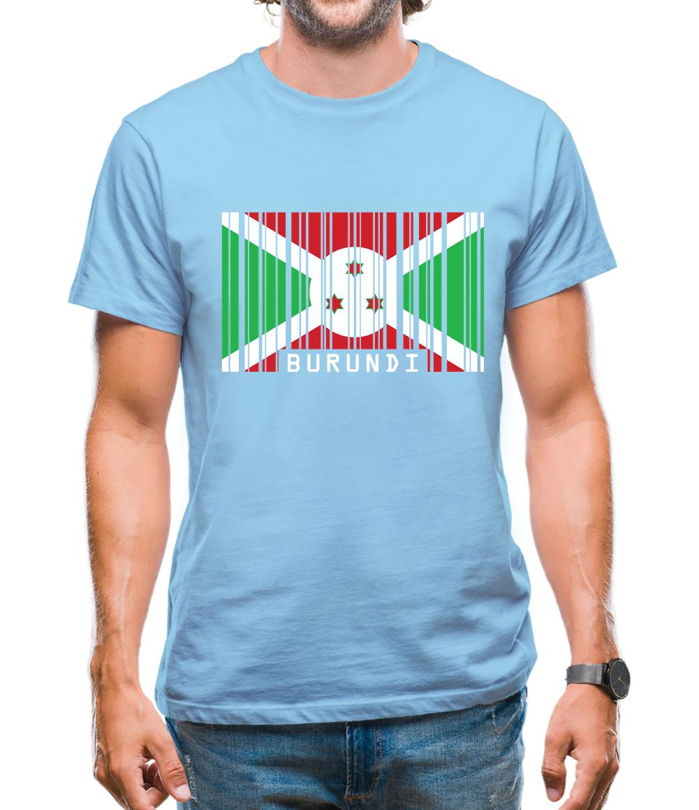 Burundi Barcode Style Flag Mens T-Shirt Burundi Barcode Style Flag Mens T-Shirt