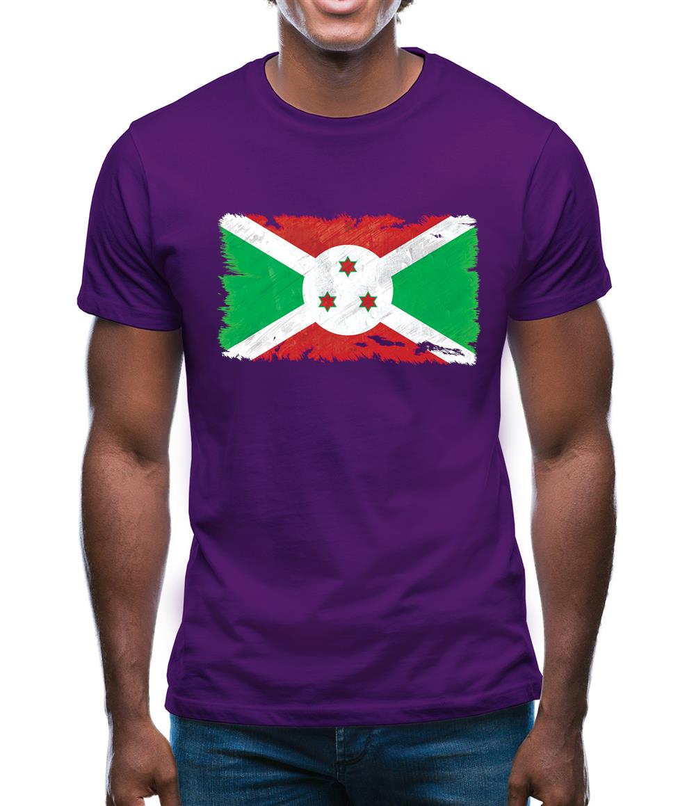Burundi Grunge Style Flag Mens T-Shirt Burundi Grunge Style Flag Mens T-Shirt