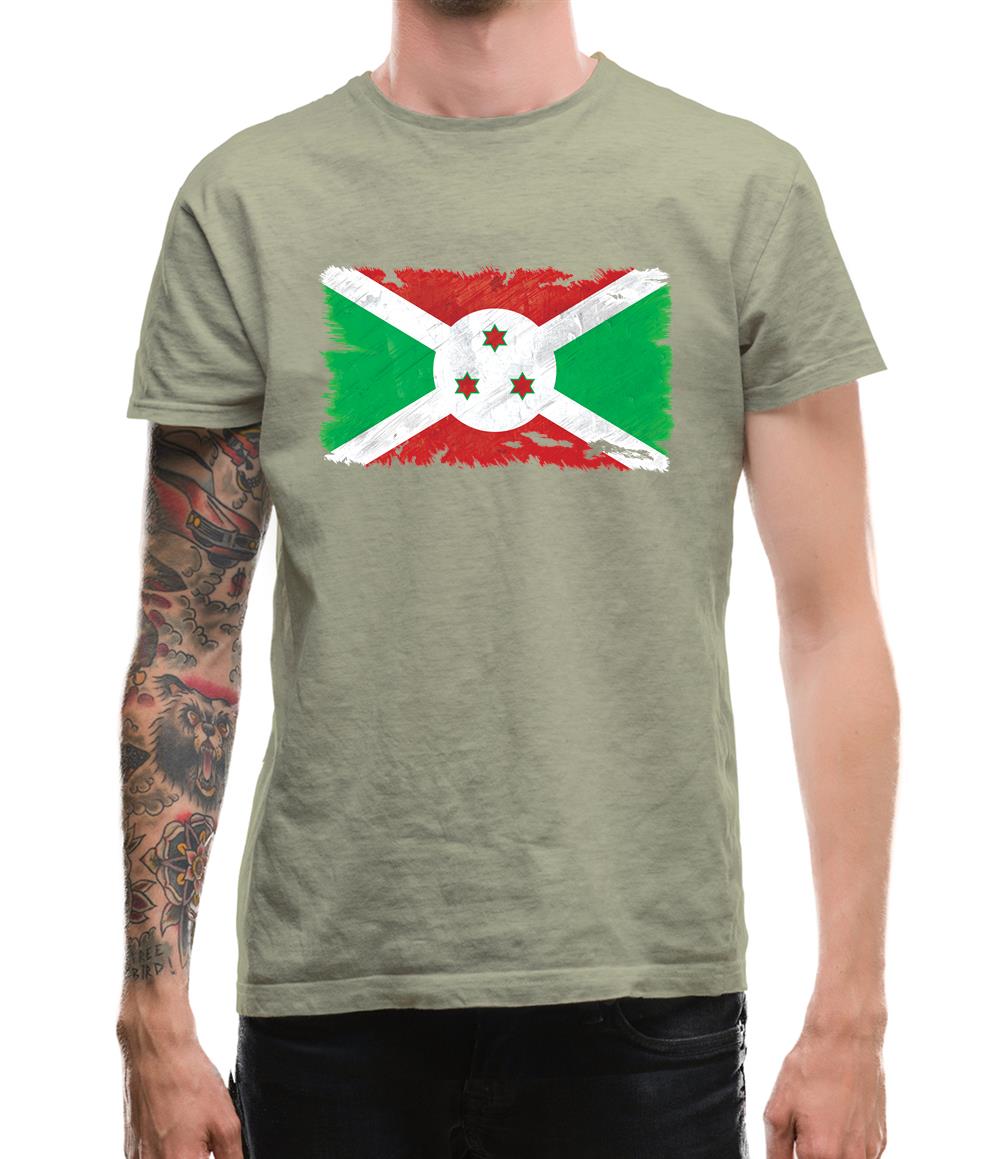 Burundi Grunge Style Flag Mens T-Shirt Burundi Grunge Style Flag Mens T-Shirt