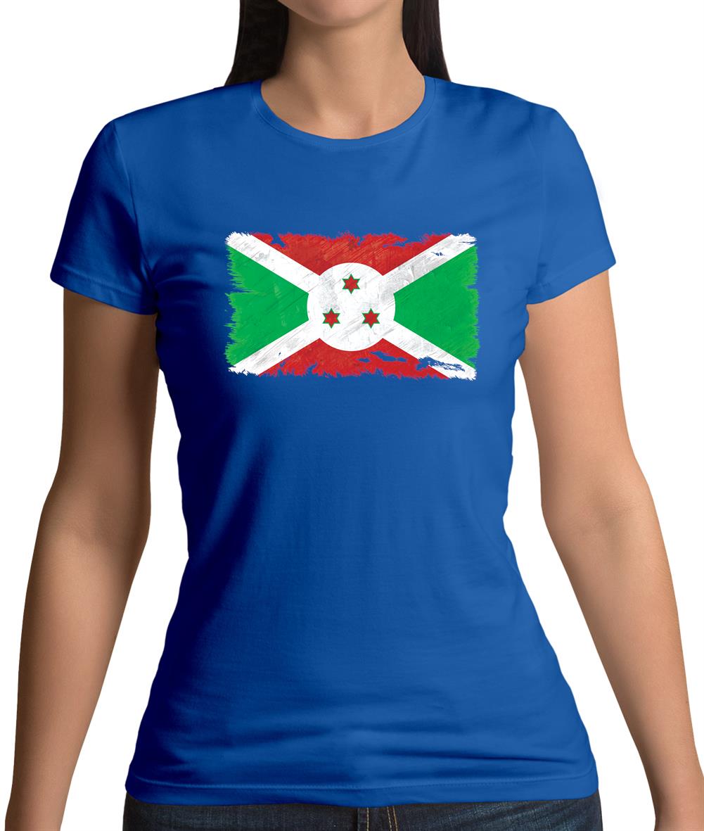 Burundi Grunge Style Flag Womens T-Shirt Burundi Grunge Style Flag Womens T-Shirt
