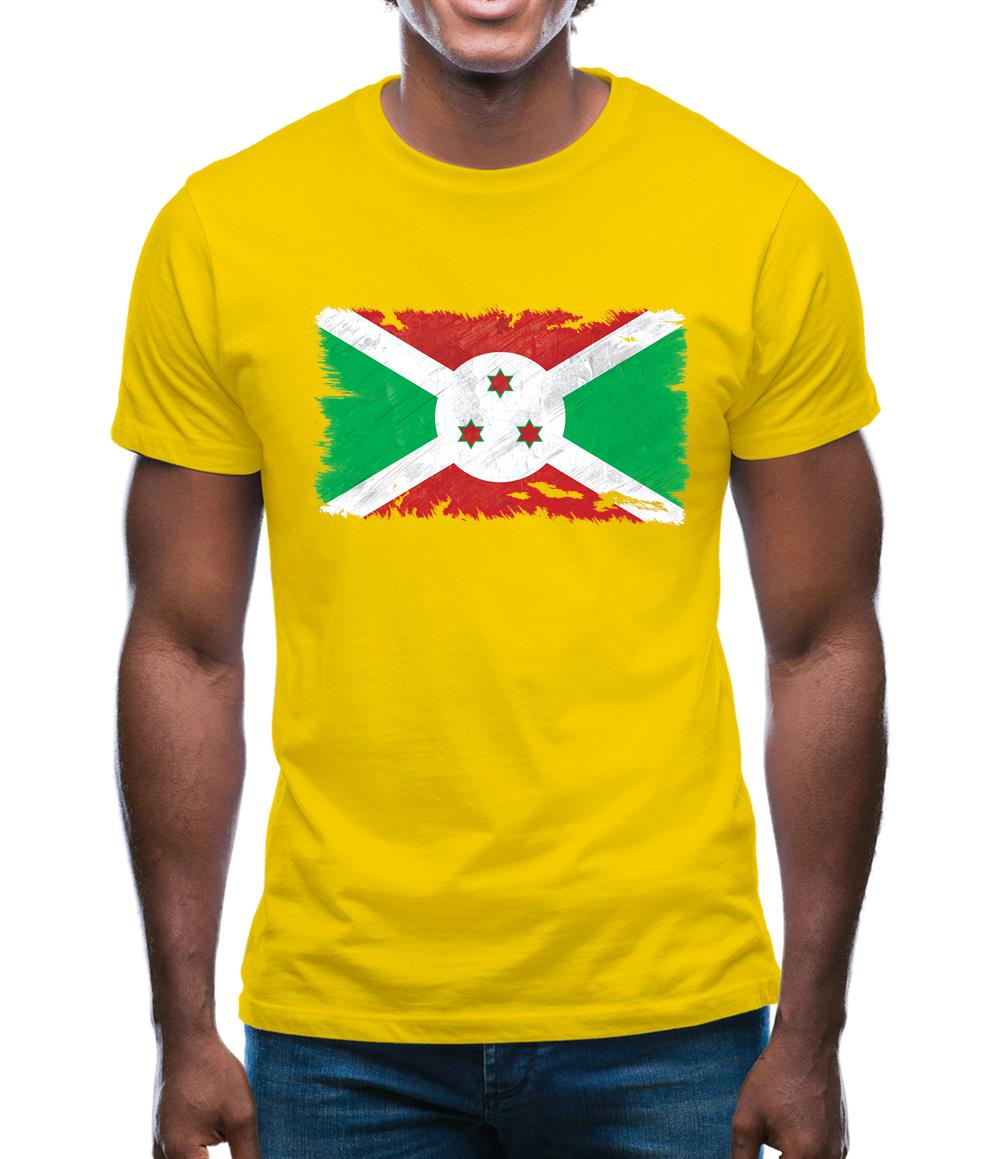 Burundi Grunge Style Flag Mens T-Shirt Burundi Grunge Style Flag Mens T-Shirt