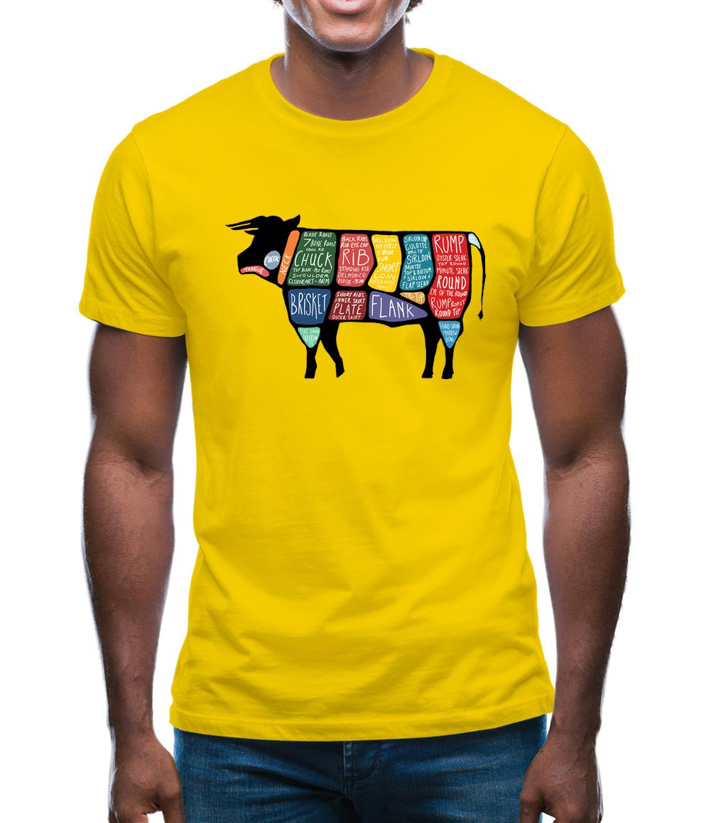 Butcher Cow Diagram Mens T-Shirt Butcher Cow Diagram Mens T-Shirt
