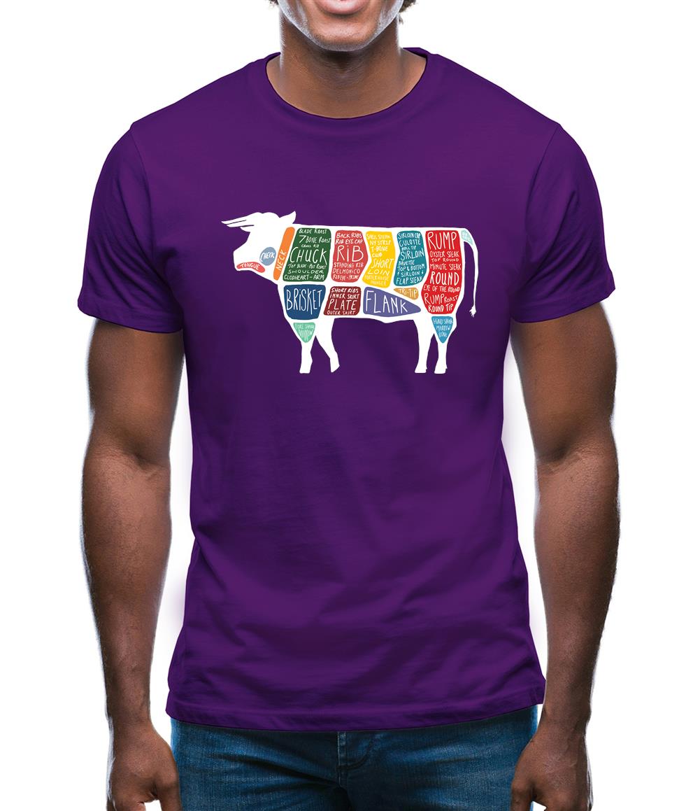 Butcher Cow Diagram Mens T-Shirt Butcher Cow Diagram Mens T-Shirt