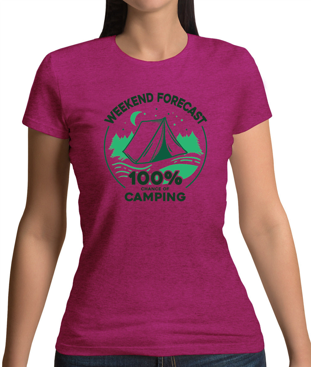 Weekend Forecast - Camping Womens T-Shirt Weekend Forecast - Camping Womens T-Shirt
