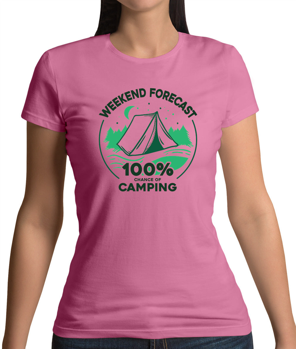 Weekend Forecast - Camping Womens T-Shirt Weekend Forecast - Camping Womens T-Shirt