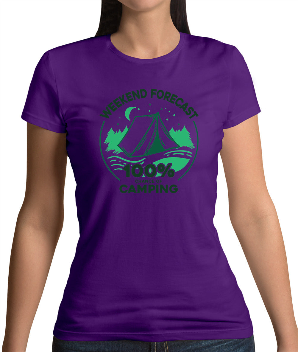Weekend Forecast - Camping Womens T-Shirt Weekend Forecast - Camping Womens T-Shirt