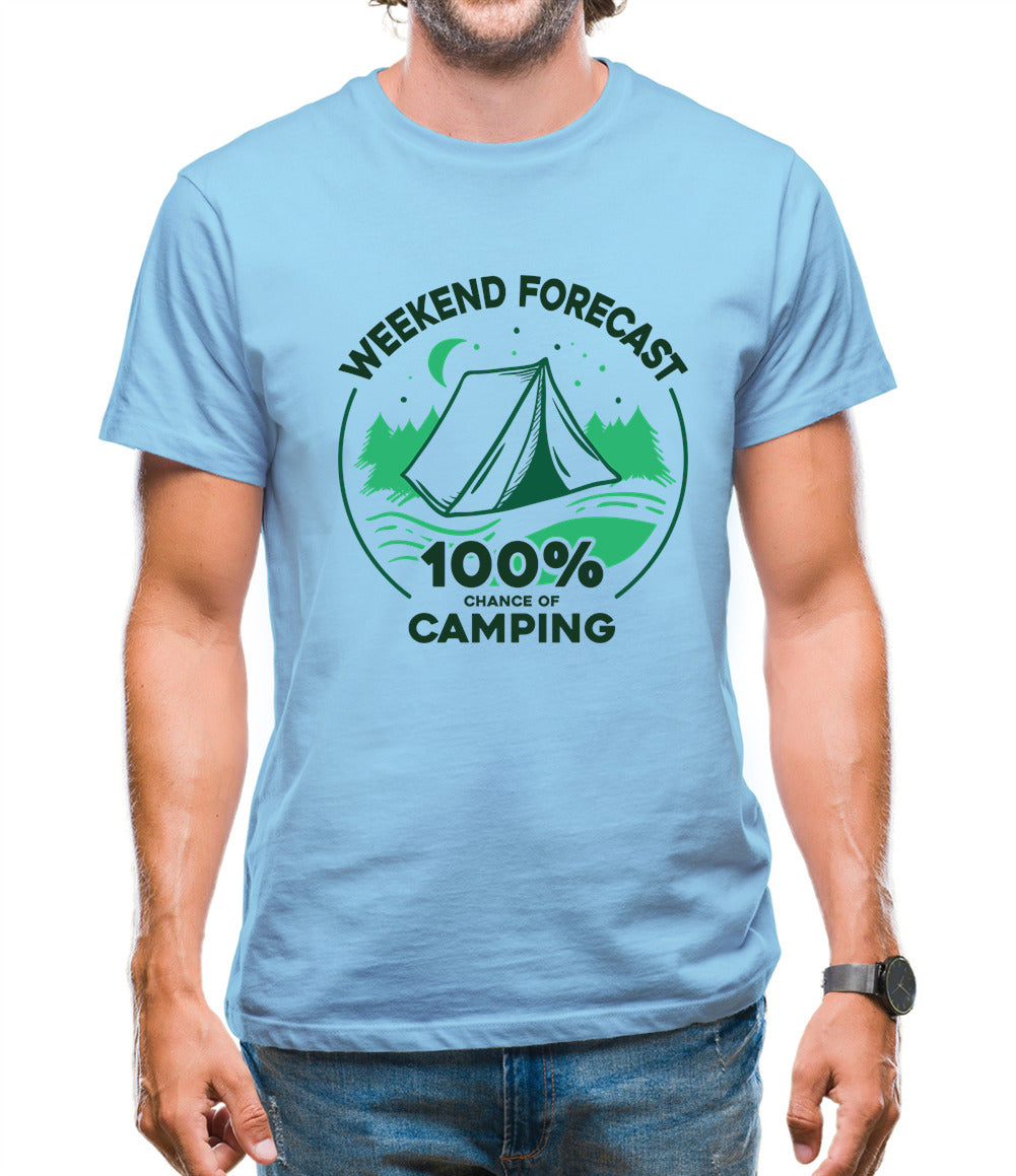 Weekend Forecast - Camping Mens T-Shirt Weekend Forecast - Camping Mens T-Shirt