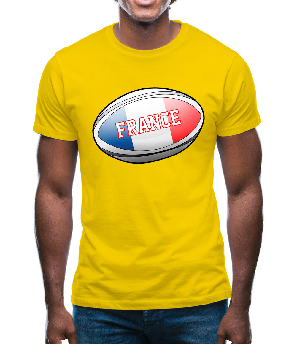 French Flag Rugby Ball Mens T-Shirt French Flag Rugby Ball Mens T-Shirt