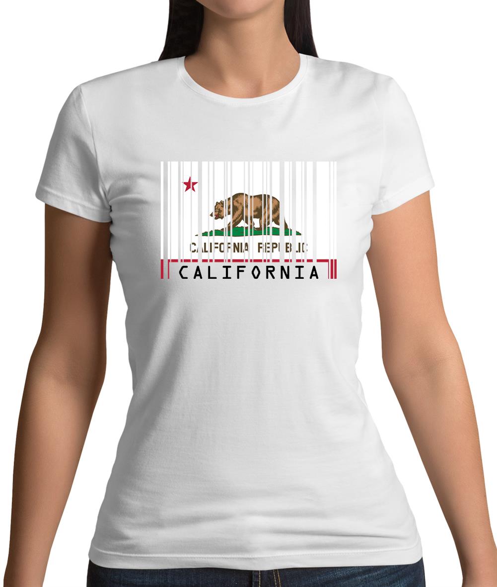California Barcode Style Flag Womens T-Shirt California Barcode Style Flag Womens T-Shirt