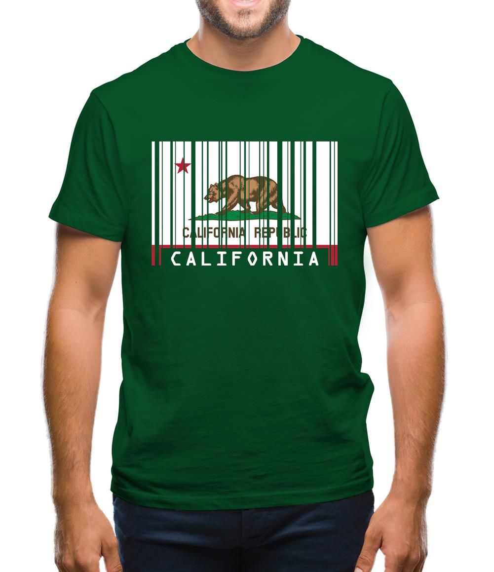 California Barcode Style Flag Mens T-Shirt California Barcode Style Flag Mens T-Shirt