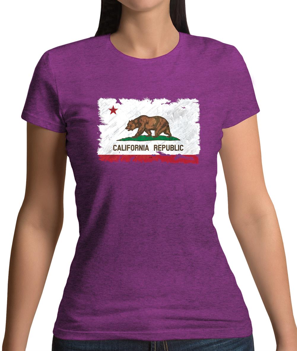 California Grunge Style Flag Womens T-Shirt California Grunge Style Flag Womens T-Shirt