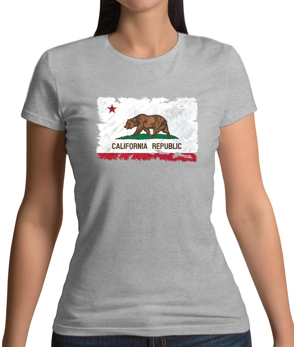 California Grunge Style Flag Womens T-Shirt California Grunge Style Flag Womens T-Shirt