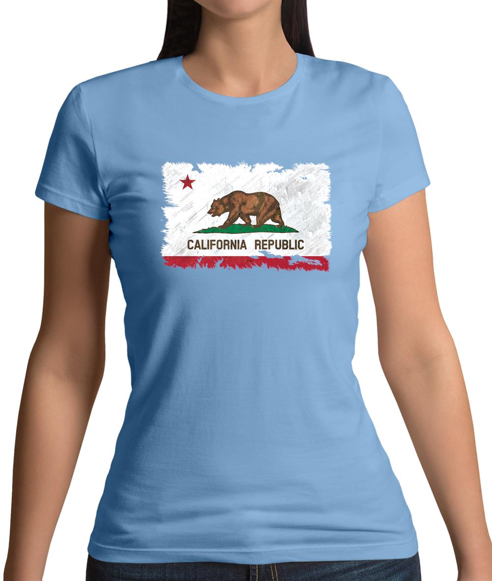 California Grunge Style Flag Womens T-Shirt California Grunge Style Flag Womens T-Shirt