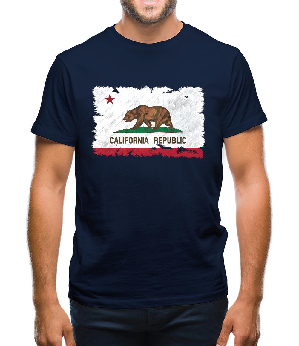 California Grunge Style Flag Mens T-Shirt California Grunge Style Flag Mens T-Shirt