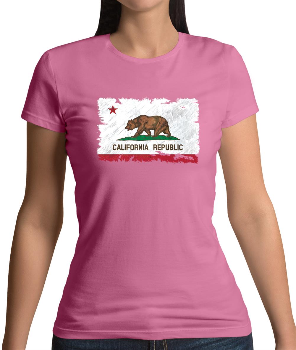 California Grunge Style Flag Womens T-Shirt California Grunge Style Flag Womens T-Shirt