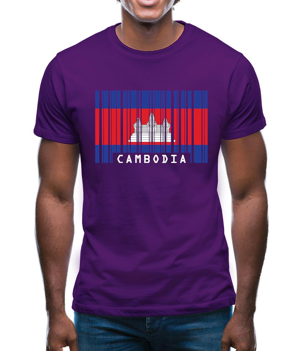 Cambodia Barcode Style Flag Mens T-Shirt Cambodia Barcode Style Flag Mens T-Shirt