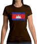 Cambodia Grunge Style Flag Womens T-Shirt Cambodia Grunge Style Flag Womens T-Shirt