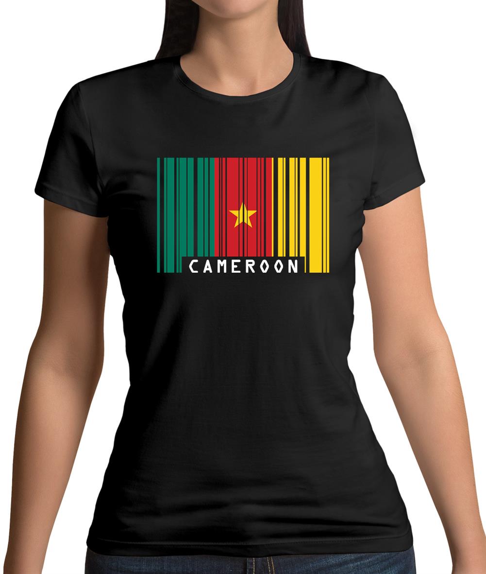 Cameroon Barcode Style Flag Womens T-Shirt Cameroon Barcode Style Flag Womens T-Shirt
