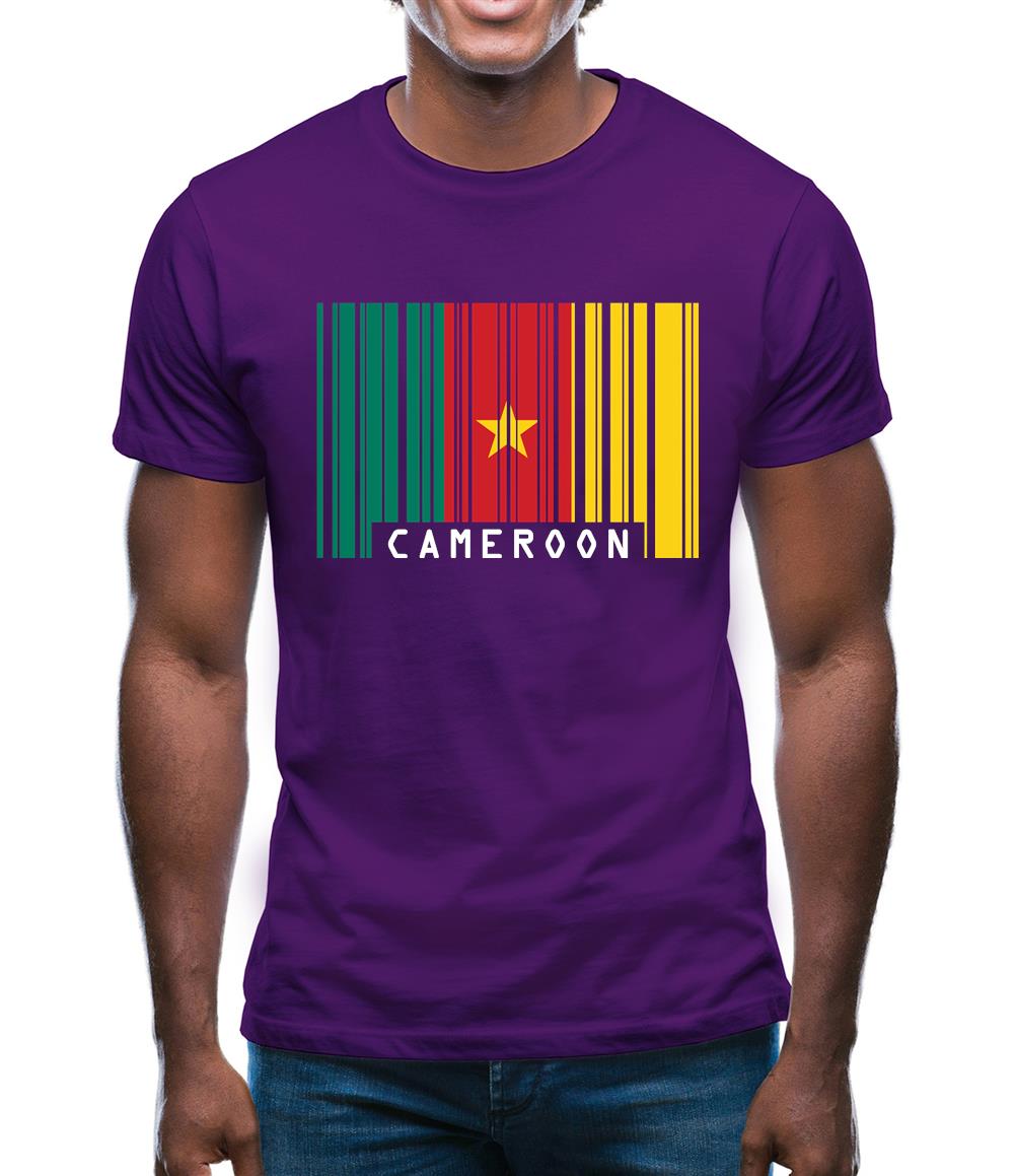 Cameroon Barcode Style Flag Mens T-Shirt Cameroon Barcode Style Flag Mens T-Shirt