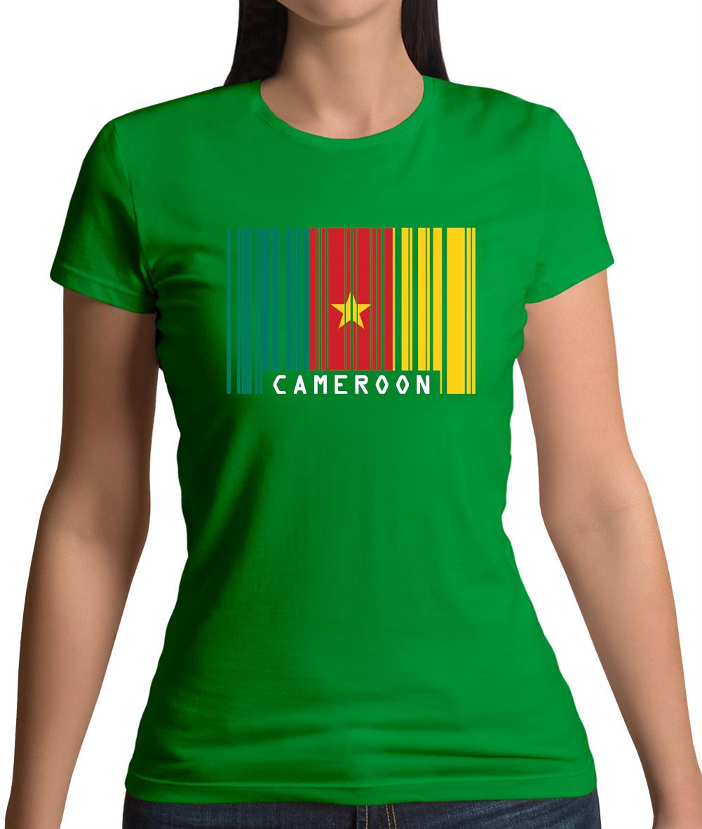 Cameroon Barcode Style Flag Womens T-Shirt Cameroon Barcode Style Flag Womens T-Shirt