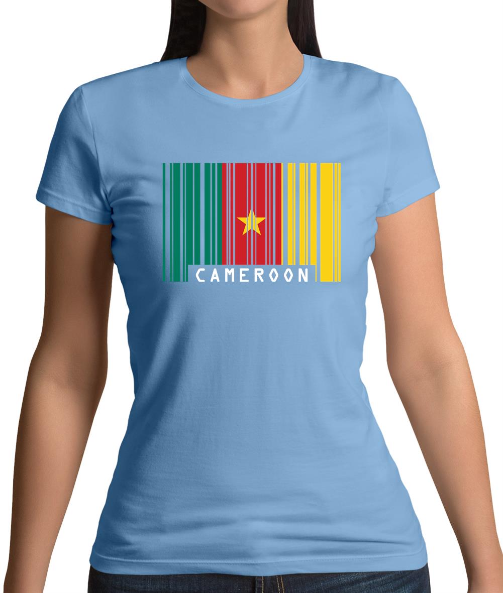 Cameroon Barcode Style Flag Womens T-Shirt Cameroon Barcode Style Flag Womens T-Shirt