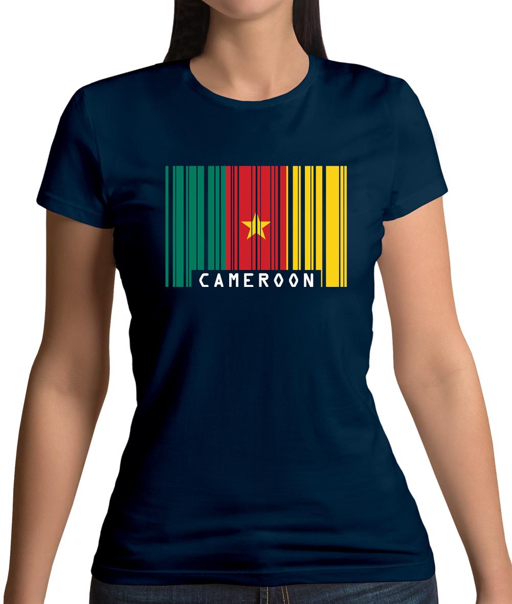 Cameroon Barcode Style Flag Womens T-Shirt Cameroon Barcode Style Flag Womens T-Shirt