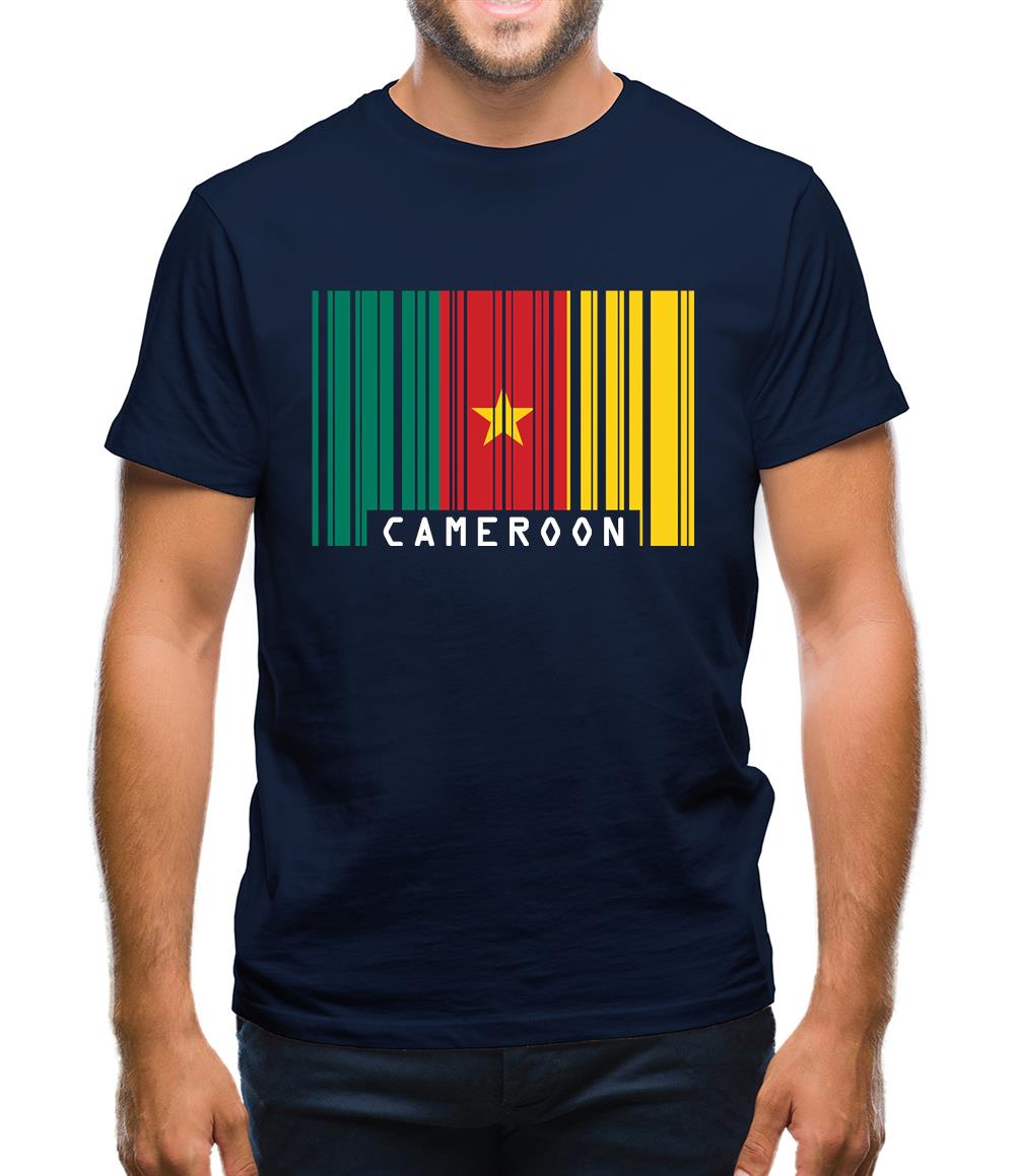 Cameroon Barcode Style Flag Mens T-Shirt Cameroon Barcode Style Flag Mens T-Shirt