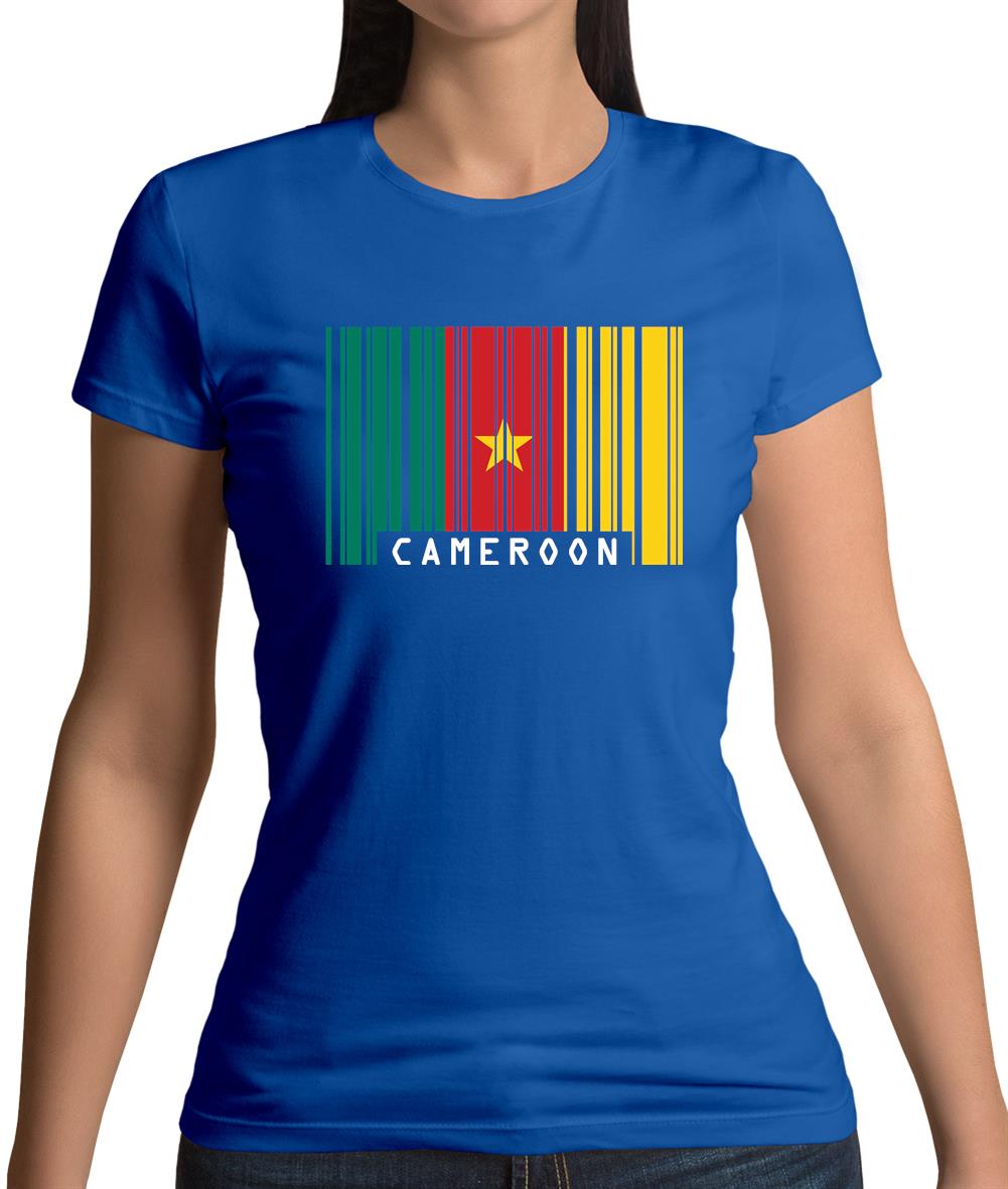 Cameroon Barcode Style Flag Womens T-Shirt Cameroon Barcode Style Flag Womens T-Shirt