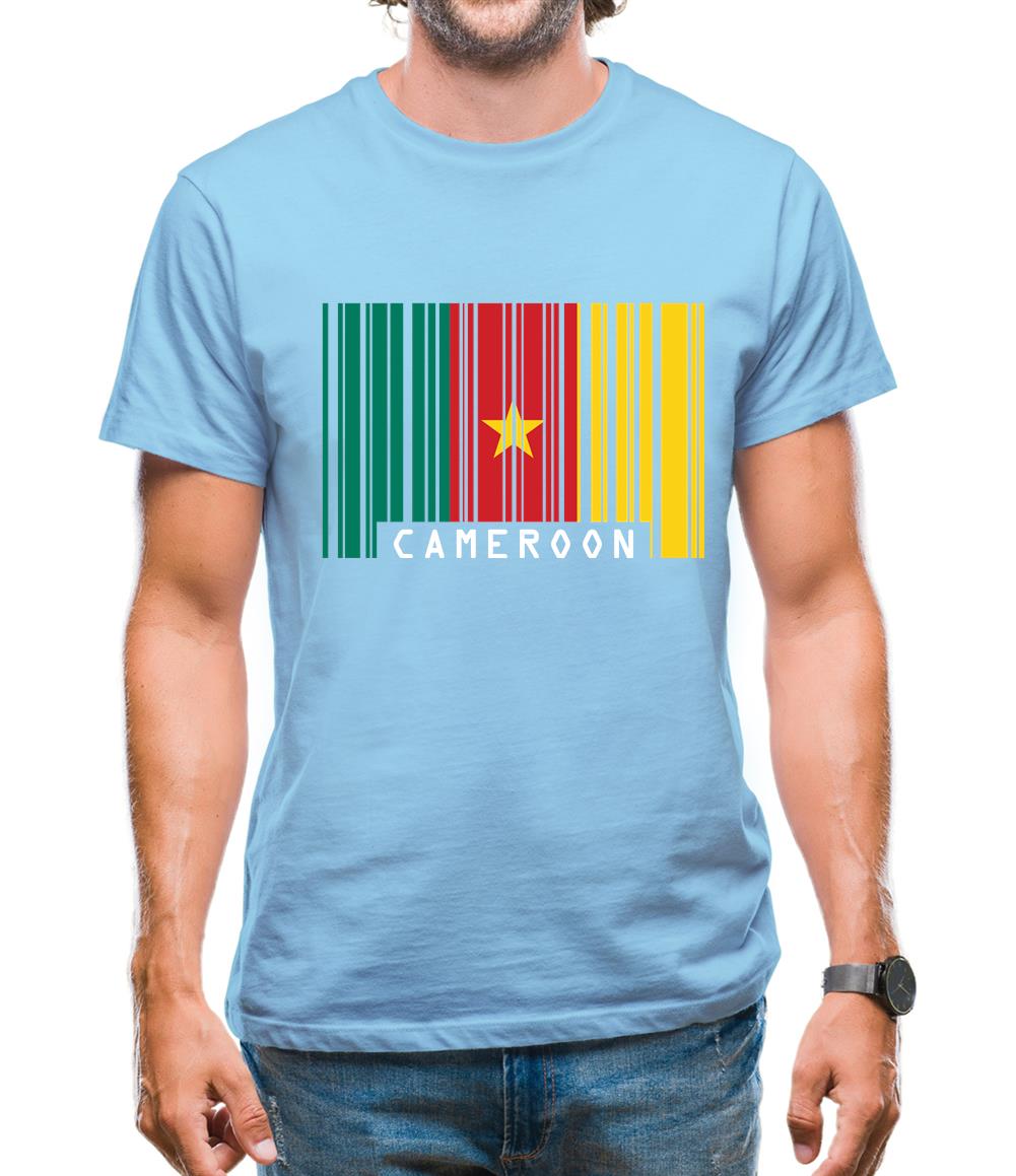 Cameroon Barcode Style Flag Mens T-Shirt Cameroon Barcode Style Flag Mens T-Shirt