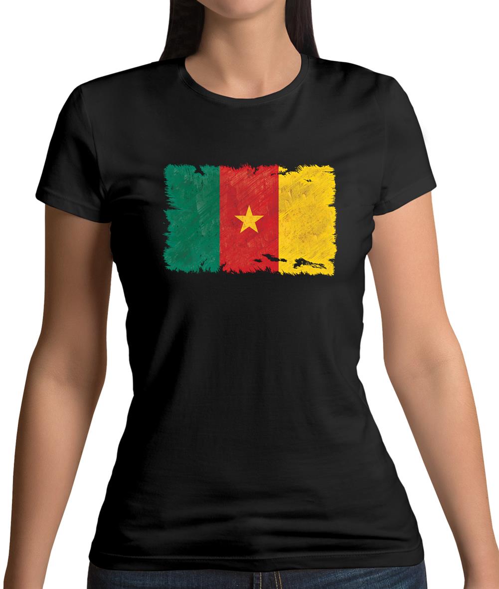 Cameroon Grunge Style Flag Womens T-Shirt Cameroon Grunge Style Flag Womens T-Shirt