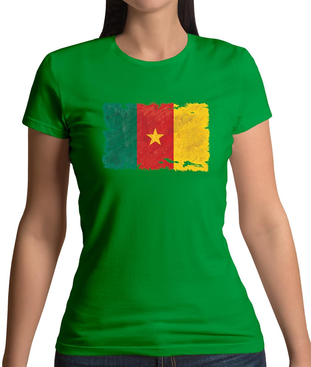 Cameroon Grunge Style Flag Womens T-Shirt Cameroon Grunge Style Flag Womens T-Shirt