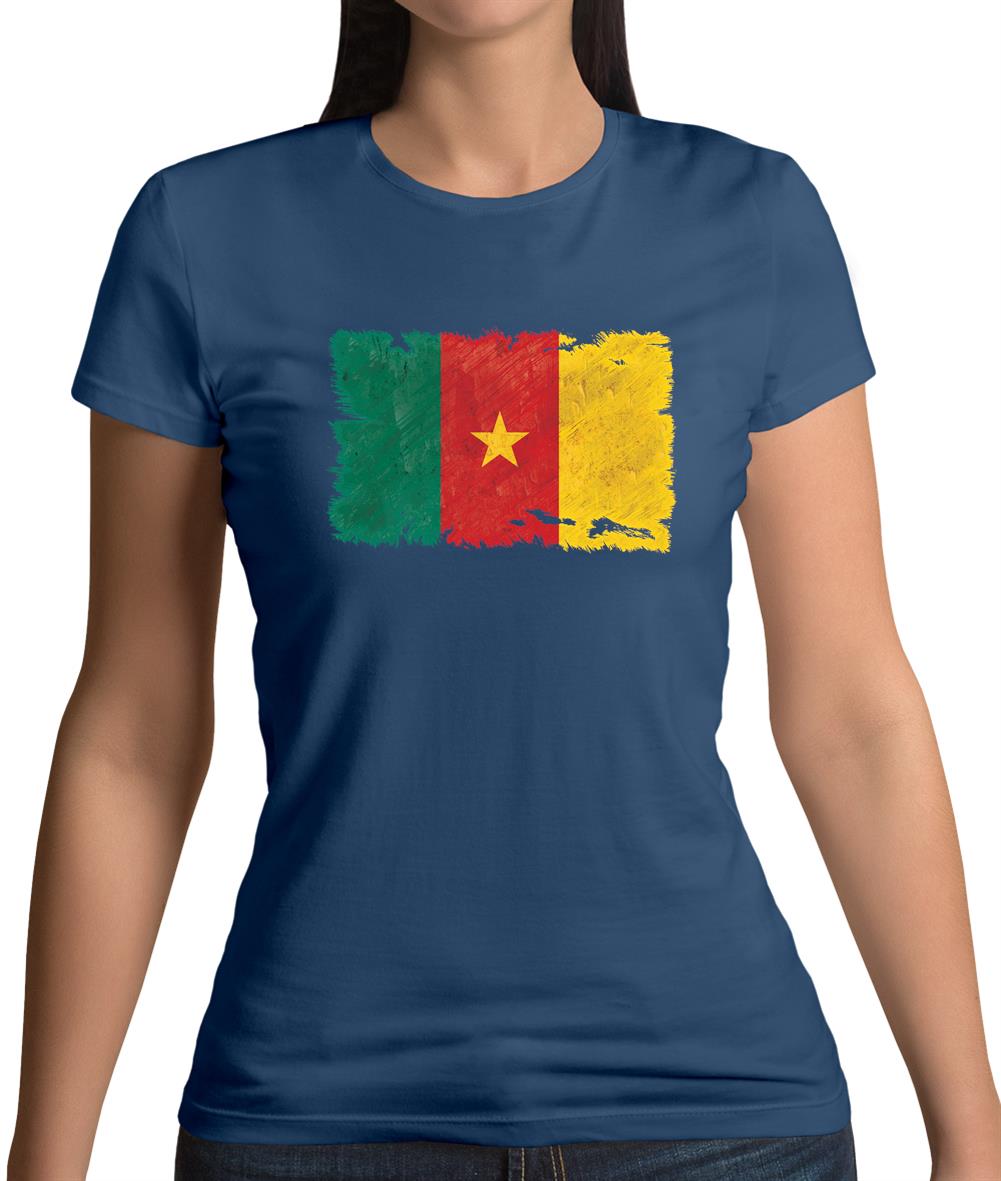 Cameroon Grunge Style Flag Womens T-Shirt Cameroon Grunge Style Flag Womens T-Shirt