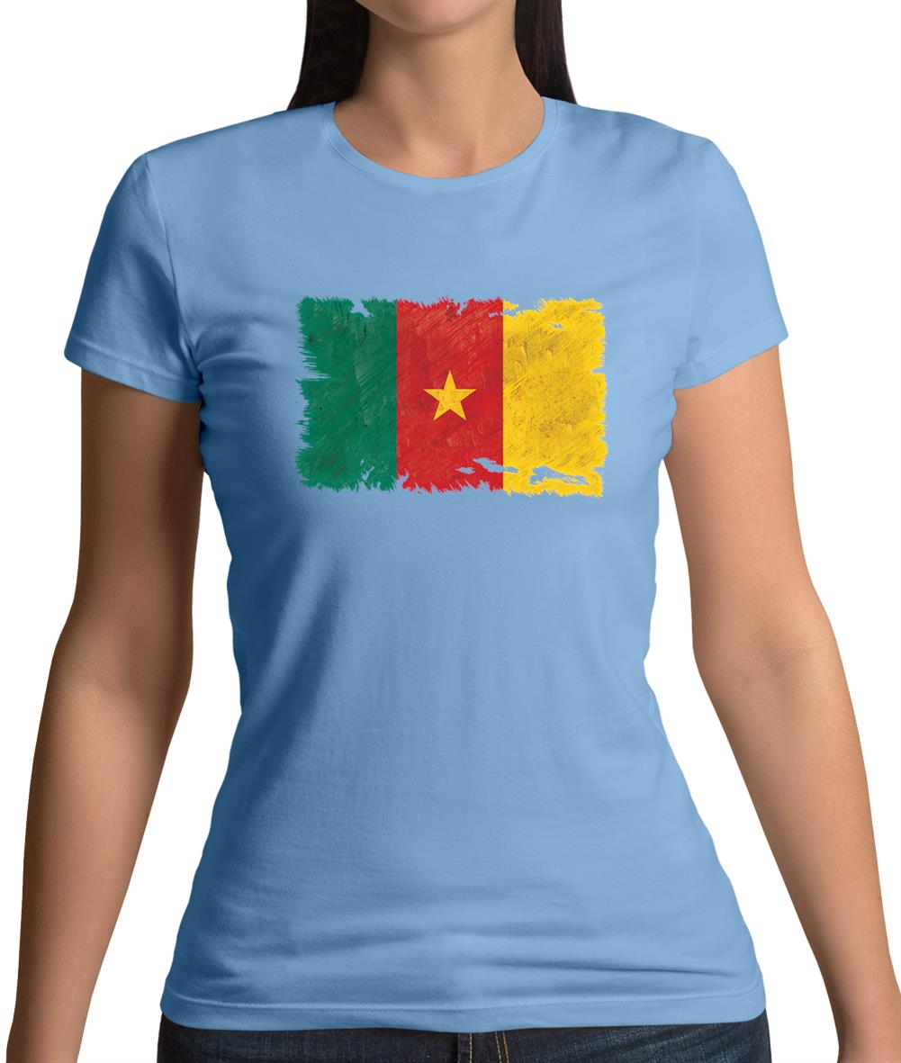 Cameroon Grunge Style Flag Womens T-Shirt Cameroon Grunge Style Flag Womens T-Shirt