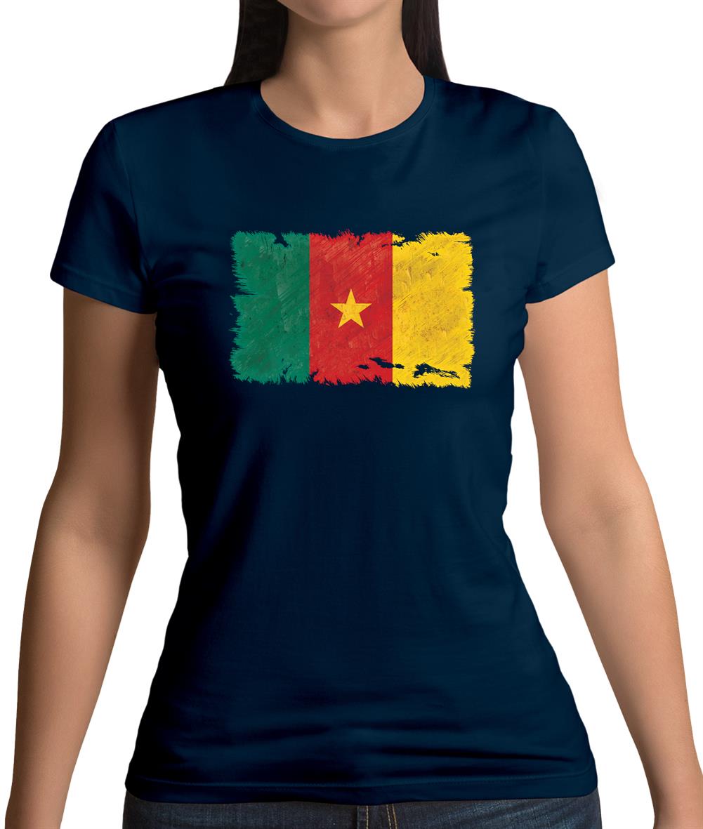 Cameroon Grunge Style Flag Womens T-Shirt Cameroon Grunge Style Flag Womens T-Shirt