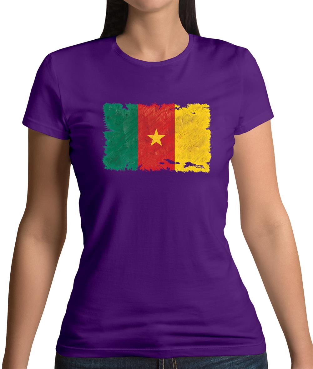 Cameroon Grunge Style Flag Womens T-Shirt Cameroon Grunge Style Flag Womens T-Shirt