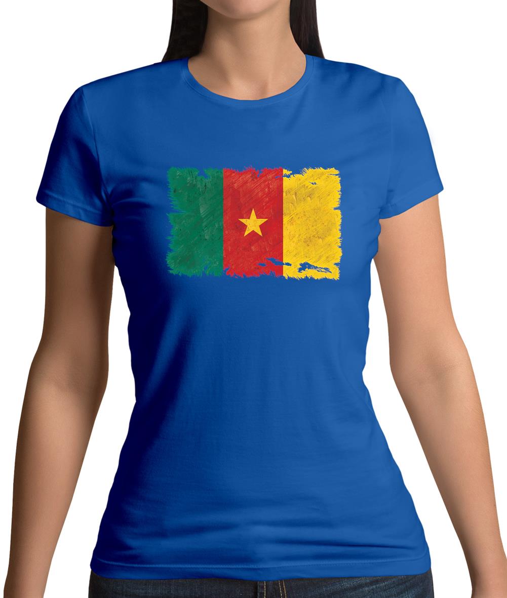 Cameroon Grunge Style Flag Womens T-Shirt Cameroon Grunge Style Flag Womens T-Shirt