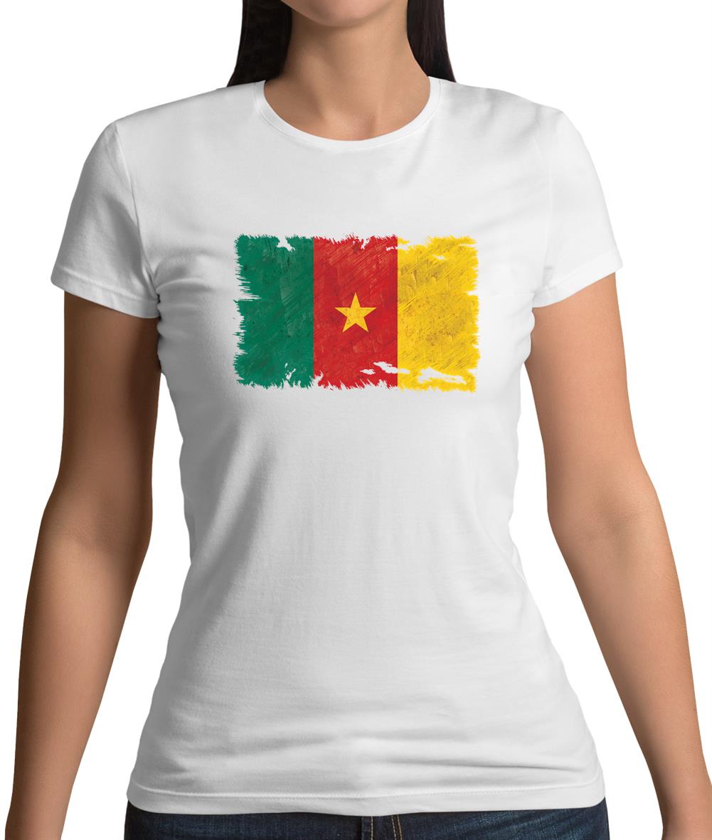 Cameroon Grunge Style Flag Womens T-Shirt Cameroon Grunge Style Flag Womens T-Shirt